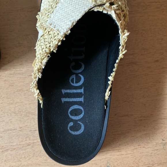 Collection Privee size 7 raffia slip on sandals - Picture 4 of 7